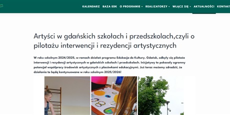 Artyści w gdańskich szkołach i przedszkolach