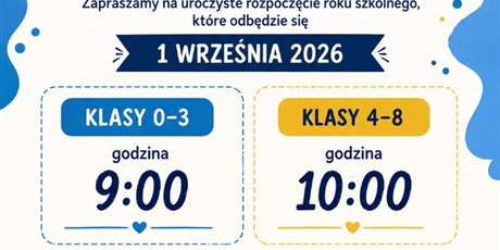 ROZPOCZĘCIE ROKU SZKOLNEGO 2026/2027